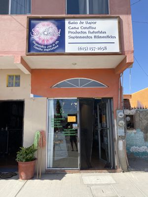 Store front on Main Street  at Soy Salud in Guerrero Negro