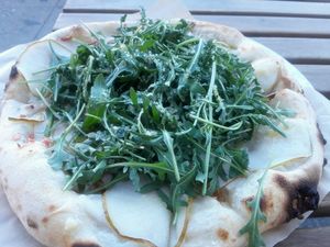 vegan pear pie at Bare Knuckle Pizza in Oakland