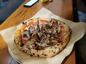 Non vegan Roman. Ok sauce, soggy crust, bland overall flavor.  at Bare Knuckle Pizza in Oakland
