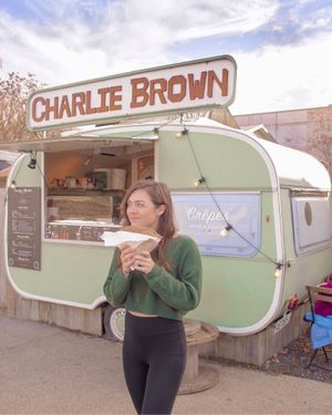 Me with my crepe 😍 at Charlie Brown's Crepes - Food Trailer in Wanaka