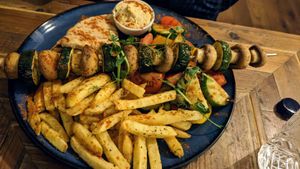 Mushroom skewer at Brizola Bar and Grill in Clitheroe