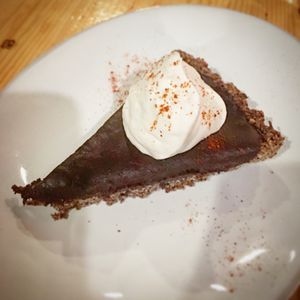 Chocolate chile torte with cashew creme  at Cocina de La Sirena in Lubbock