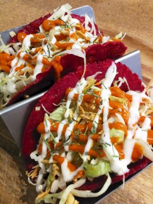 Vegan beetroot tacos. at InStock in The Hague