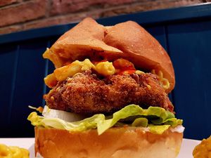 Mac Daddy burger  at Happy Friday Kitchen  in Oxford