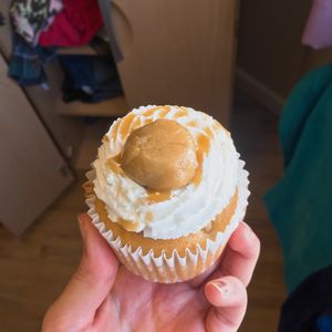 Cookie dough and salted caramel cupcake at Happy Friday Kitchen  in Oxford
