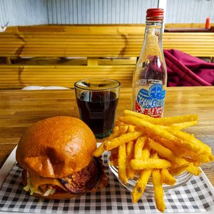 Californian burger at Happy Friday Kitchen  in Oxford