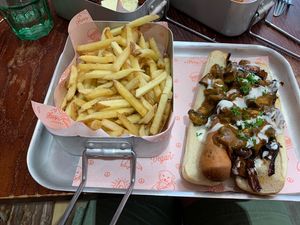 Buddha dog at Happy Friday Kitchen  in Oxford