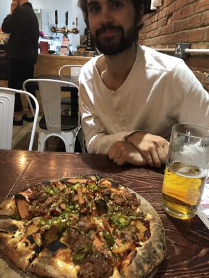 Incredible vegan pizza at Happy Friday Kitchen  in Oxford