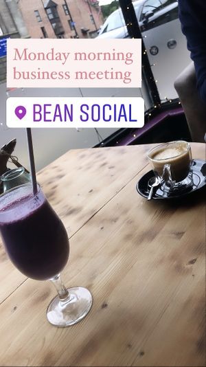 Smoothie and coffee at Bean Social in Durham