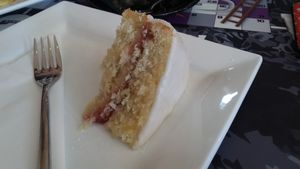 Lemon drizzle cake at Bean Social in Durham