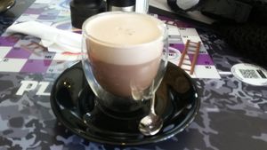 Vegan hot chocolate at Bean Social in Durham