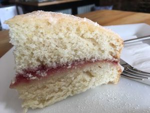 Lemon drizzle cake vegan  at Bean Social in Durham