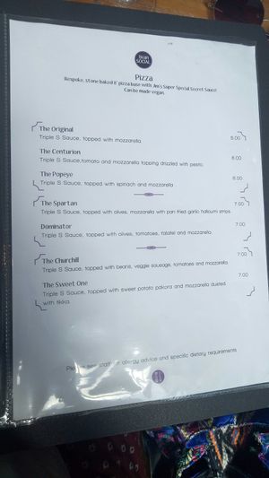 Menu 3 at Bean Social in Durham