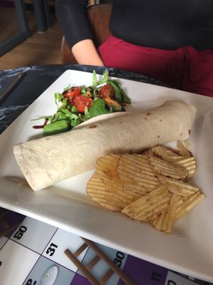 The popular sweet potato pakora wrap  at Bean Social in Durham
