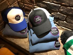 Limited edition merch  at Bean Social in Durham