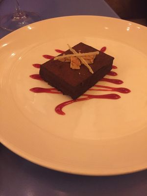 Vegan chocolate tart at Mia Tapas Bar & Restaurant in Ithaca