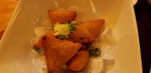 Vegetable samosas at Mia Tapas Bar & Restaurant in Ithaca
