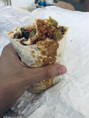 vegan cali burrito is the perfect size  at El Burro - Regent Square in Pittsburgh