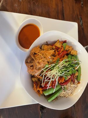 Bibimbap with tofu   at Santa Fe Oxygen and Healing Bar Apothecary in Santa Fe