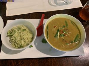 Coconut curry  at Santa Fe Oxygen and Healing Bar Apothecary in Santa Fe