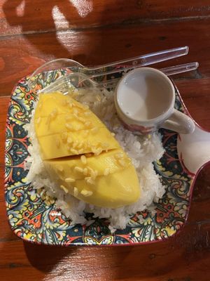 Mango sticky rice (mediocre)  at Papaya Mom in Koh Lipe