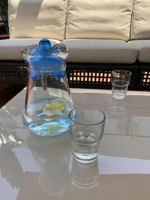 Complementary water at Elaine's in Beijing