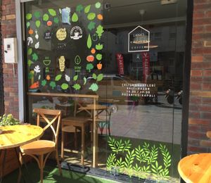 Outside area at Veganevden in Istanbul