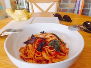 Tasty daily menu at Veganevden in Istanbul