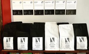 Freshly roasted Null Coffee beans. at Veganevden in Istanbul