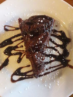 Vegan chocolate and raspberry cake at Green Dragon in Wymondham