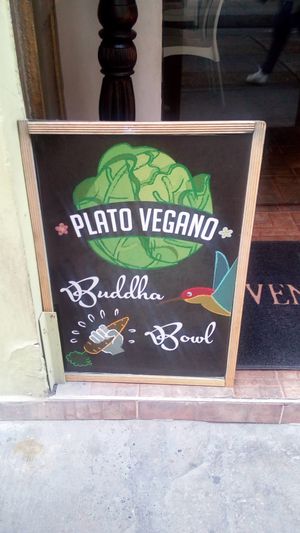 Menu board at Punto Tropical in Cartagena