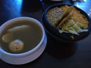 The Buddha bowl comes with a veggie soup. 12000COP at Punto Tropical in Cartagena