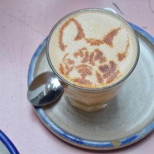 Chai latte with coconut milk at Farm Girl - Sweaty Betty in London