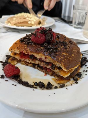 my pancakes (oreos, raspberries and maple syrup) at POG - Bachelor's Walk in Dublin