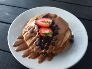 Almond butter, dark chocolate + strawberries at POG - Bachelor's Walk in Dublin