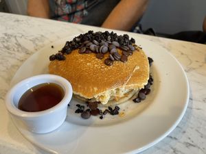 Vegan pancakes with Oreos and dark chocolate drops   at POG - Bachelor's Walk in Dublin