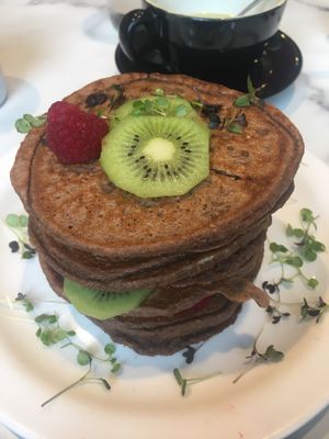 Vegan protein pancake tower  at POG - Bachelor's Walk in Dublin