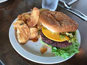 Green Chili Cheeseburger and House Made Chips at The Acre - Wyoming Blvd in Albuquerque