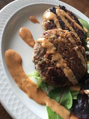 Jackfruit crab-less cakes! at The Acre - Wyoming Blvd in Albuquerque