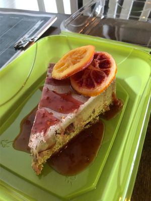 Blood orange vegan cheesecake  at The Acre - Wyoming Blvd in Albuquerque