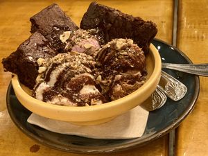 Brownie sundae  at Sage Regenerative Kitchen in Pasadena