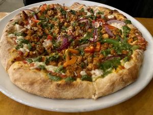 Sausage pizza  at Sage Regenerative Kitchen in Pasadena