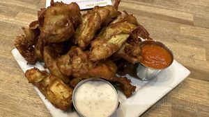 Fried artichoke hearts   at Sage Regenerative Kitchen in Pasadena