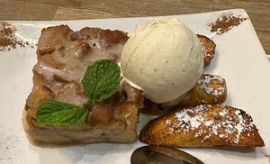 Bread pudding  at Sage Regenerative Kitchen in Pasadena