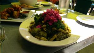 Pasta pesto at Sage Regenerative Kitchen in Pasadena