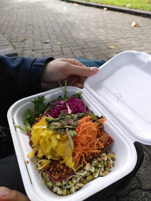 Delicious raw vegan tostada at My Goodness in Cork