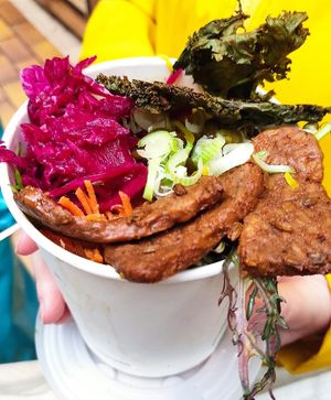 Super Broth with tempeh yumm at My Goodness in Cork