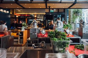 View from kitchen at Foodchain in Montreal