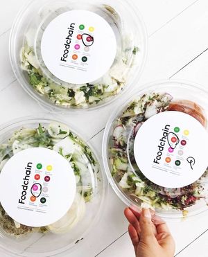 3 salads to go.  at Foodchain in Montreal