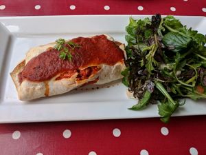 vegan burrito at Poppies Cafe in Twizel